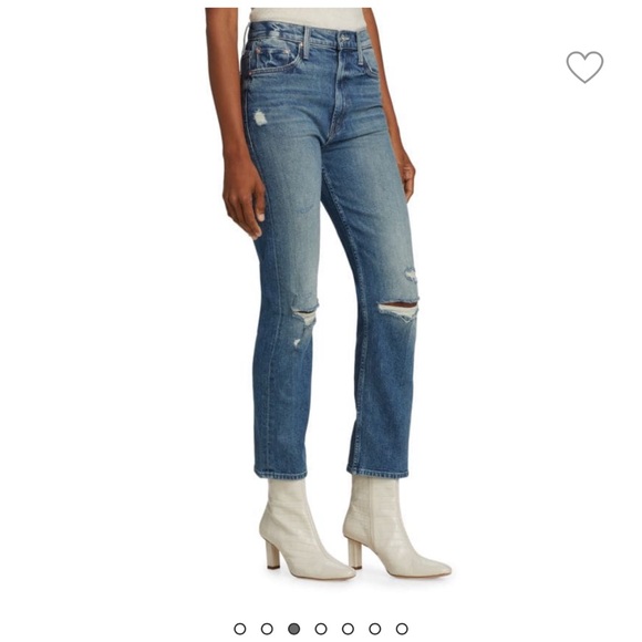 NWT MOTHER High Waisted Rider Ankle Jeans Far Beyond the Sky - Picture 2 of 5